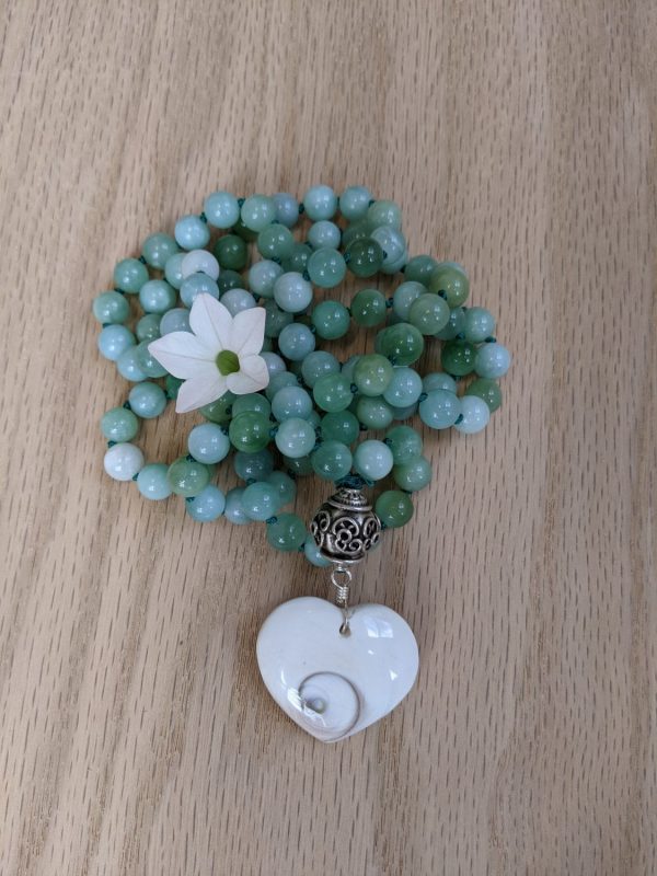 Burmese Jade with Silver Mala